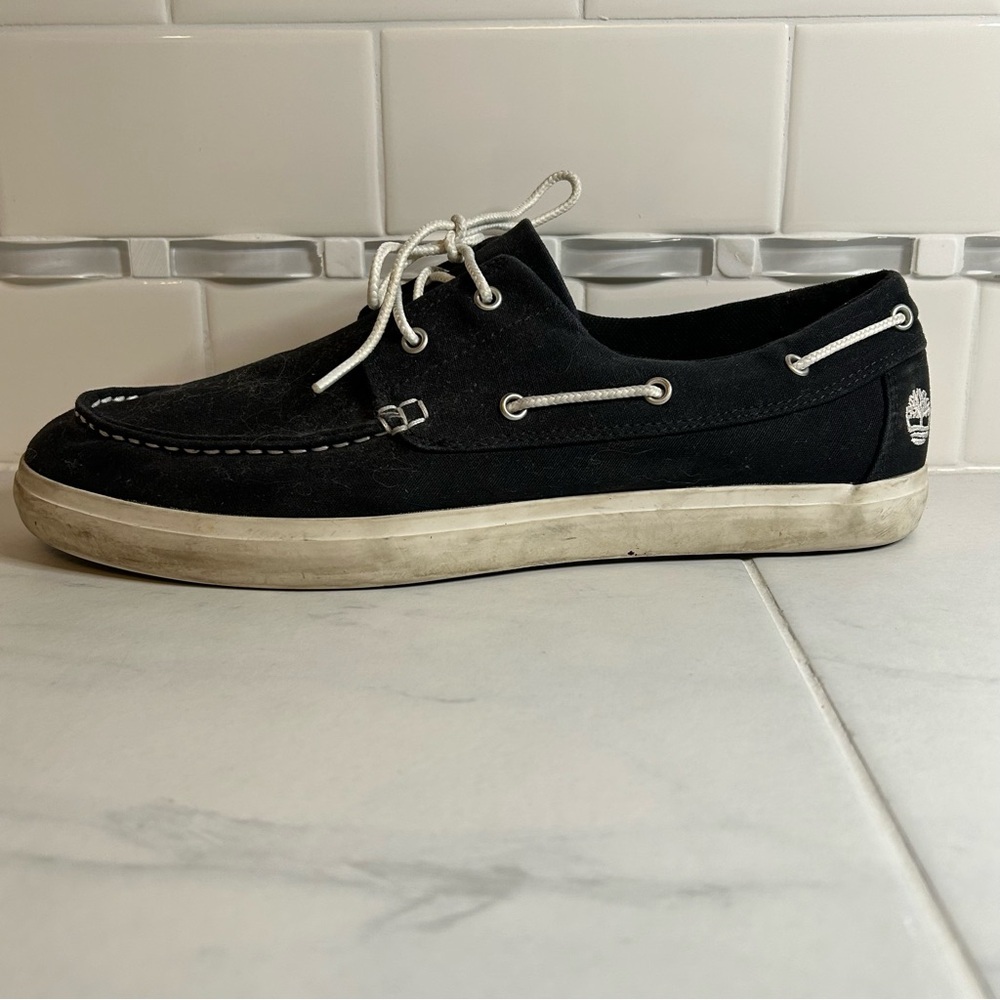 Timberland Men's Black Boat Shoes. Loafers / sneakers. EUC!